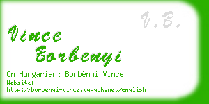 vince borbenyi business card